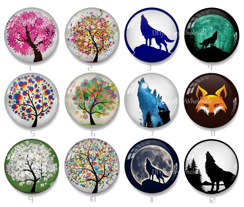 Handmade Round Photo Glass Cabochon 2079