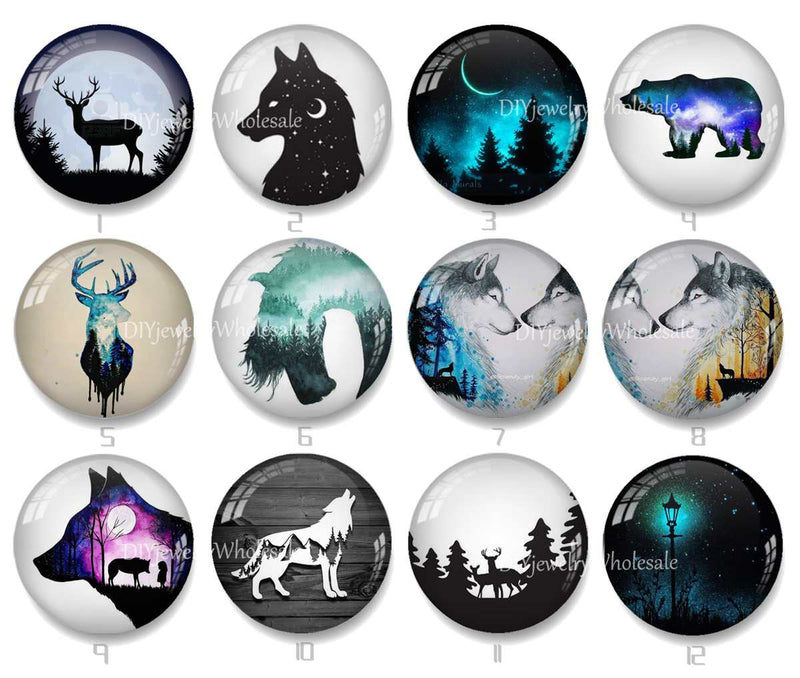 Handmade Round Photo Glass Cabochon 2080