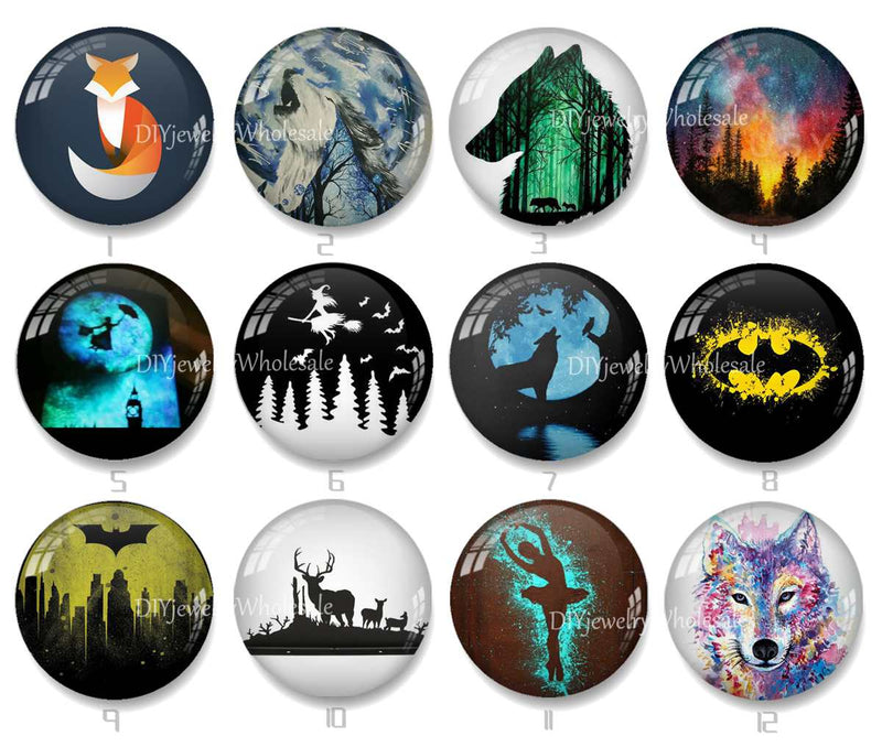Handmade Round Photo Glass Cabochon 2082