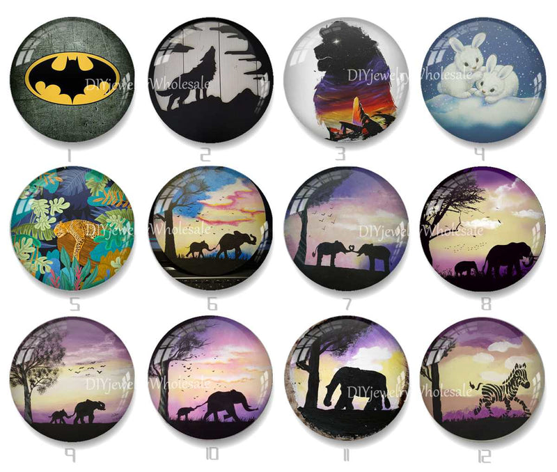 Handmade Round Photo Glass Cabochon 2083