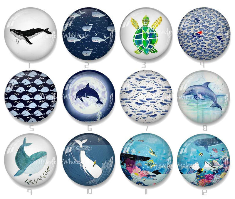 Handmade Round Photo Glass Cabochon 2085