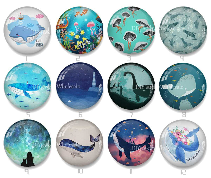 Handmade Round Photo Glass Cabochon 2088