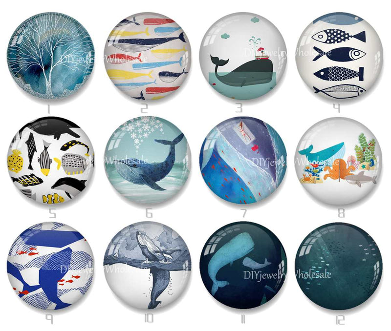 Handmade Round Photo Glass Cabochon 2089