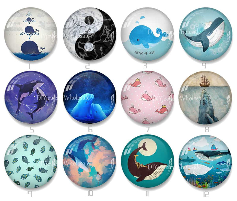 Handmade Round Photo Glass Cabochon 2100