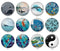 Handmade Round Photo Glass Cabochon 2102