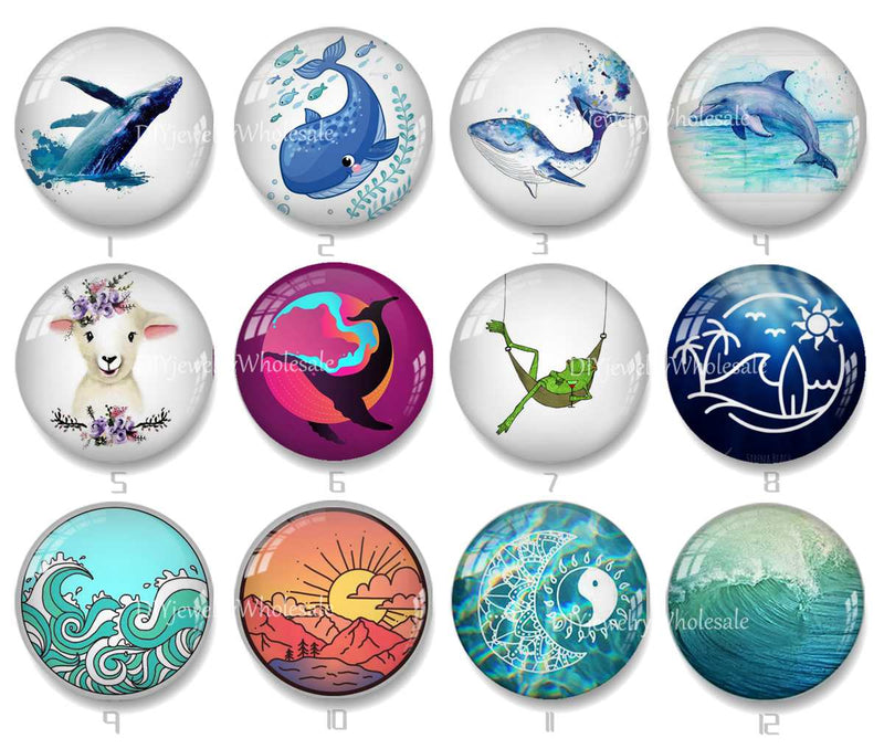 Handmade Round Photo Glass Cabochon 2103