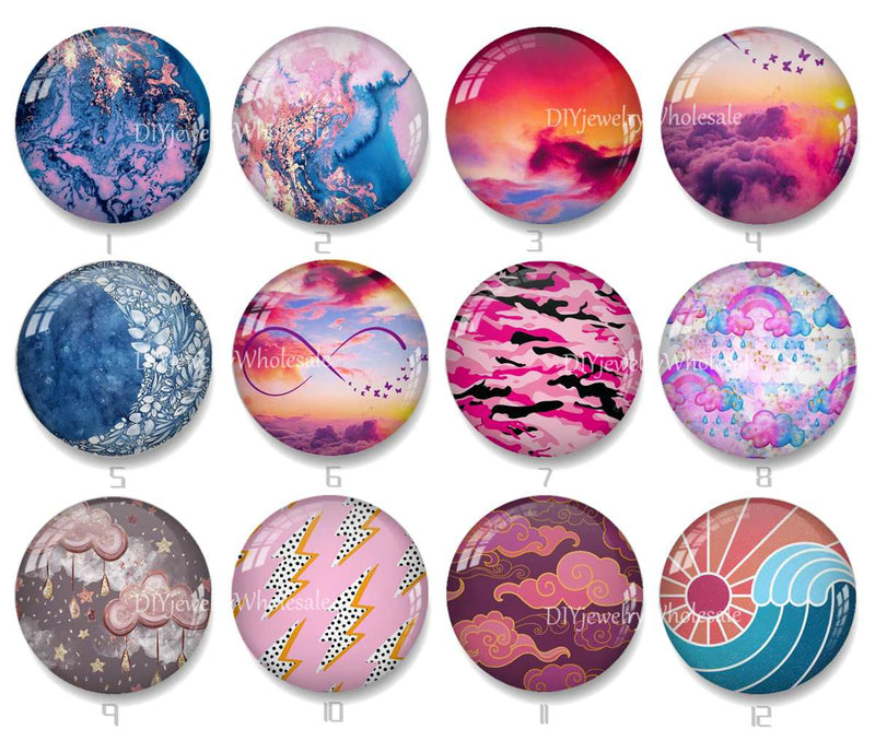 Handmade Round Photo Glass Cabochon 2105