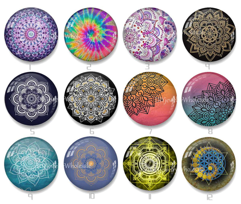 Handmade Round Photo Glass Cabochon 2108