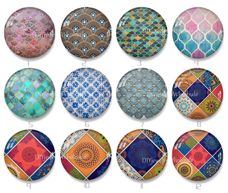 Handmade Round Photo Glass Cabochon 2208