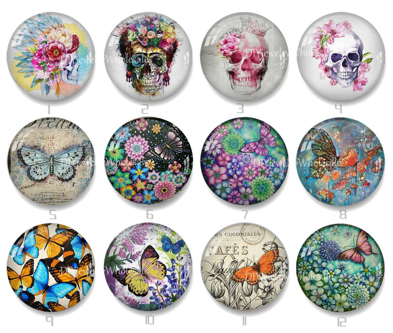 Handmade Round Photo Glass Cabochon 2210