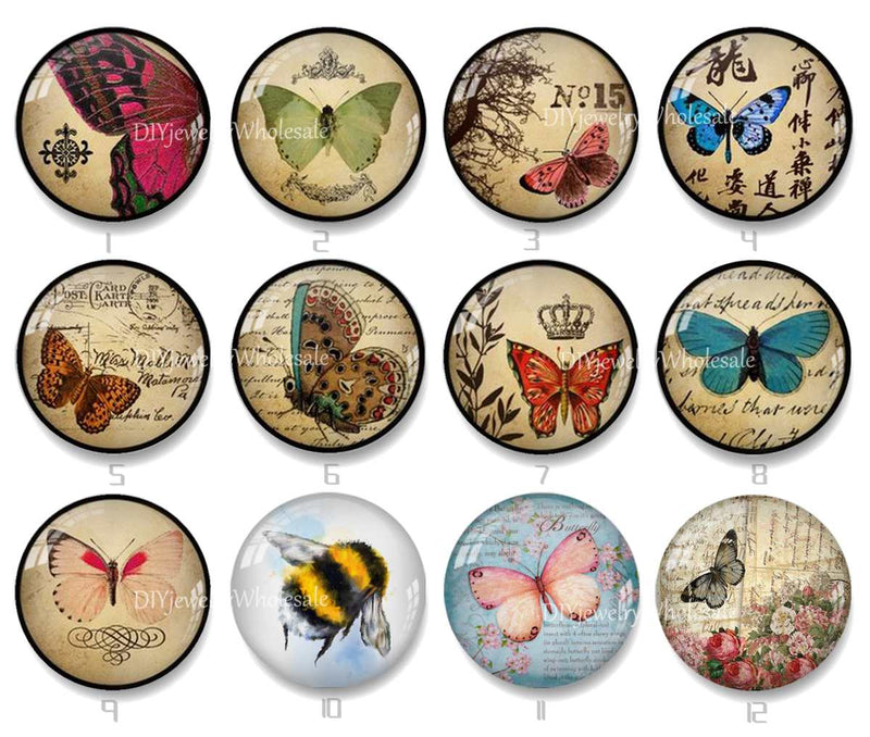 Handmade Round Photo Glass Cabochon 2211