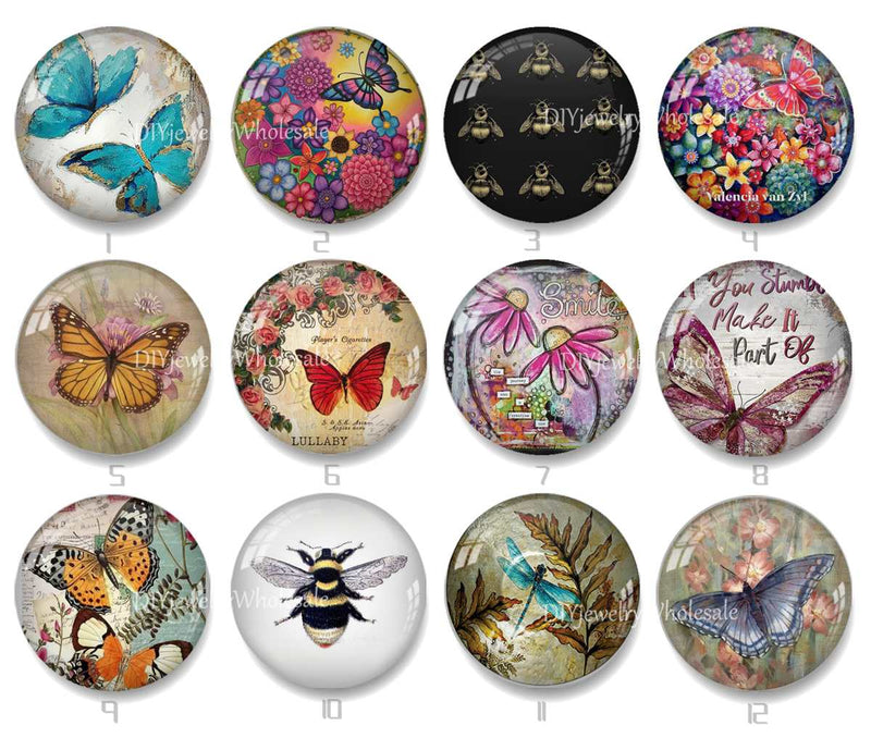 Handmade Round Photo Glass Cabochon 2212