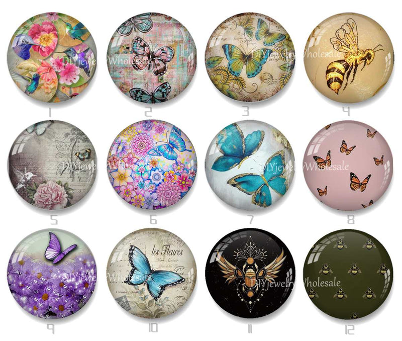 Handmade Round Photo Glass Cabochon 2214