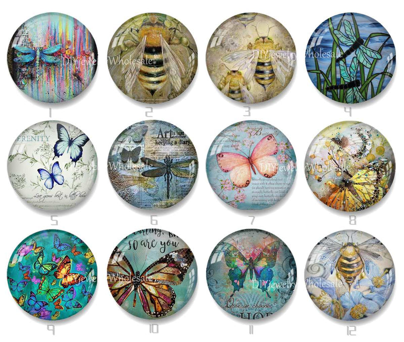 Handmade Round Photo Glass Cabochon 2216