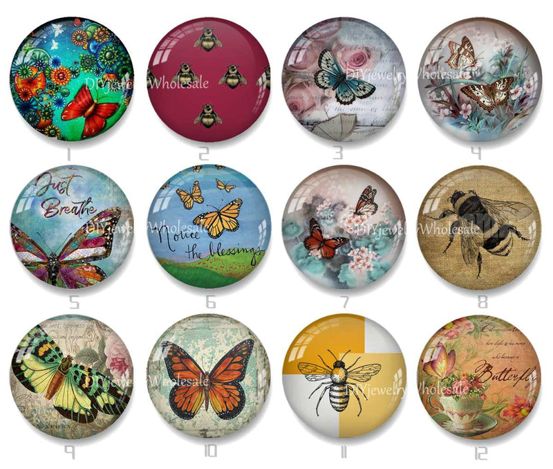 Handmade Round Photo Glass Cabochon 2218
