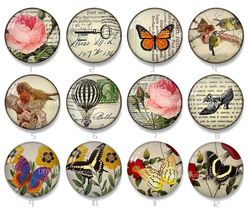 Handmade Round Photo Glass Cabochon 2224