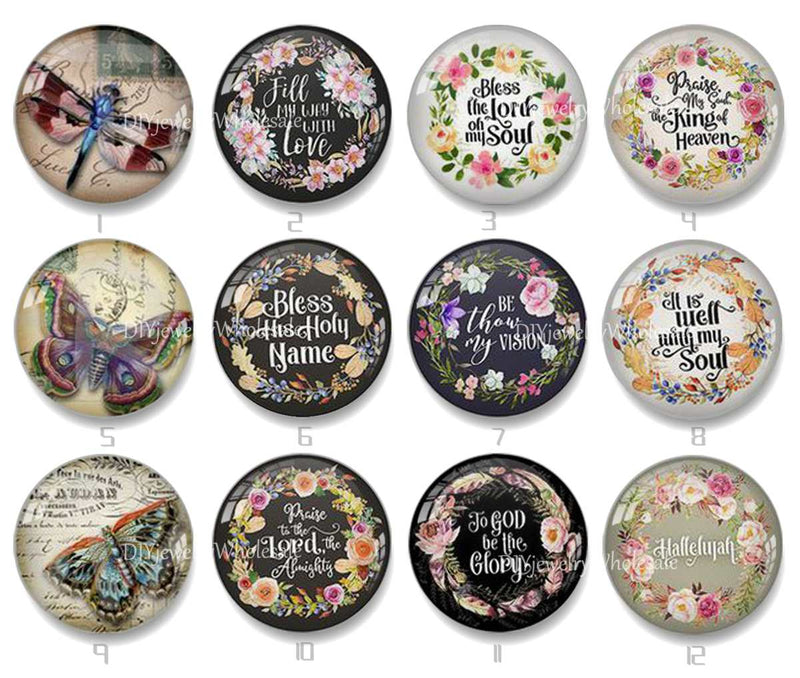 Handmade Round Photo Glass Cabochon 2227