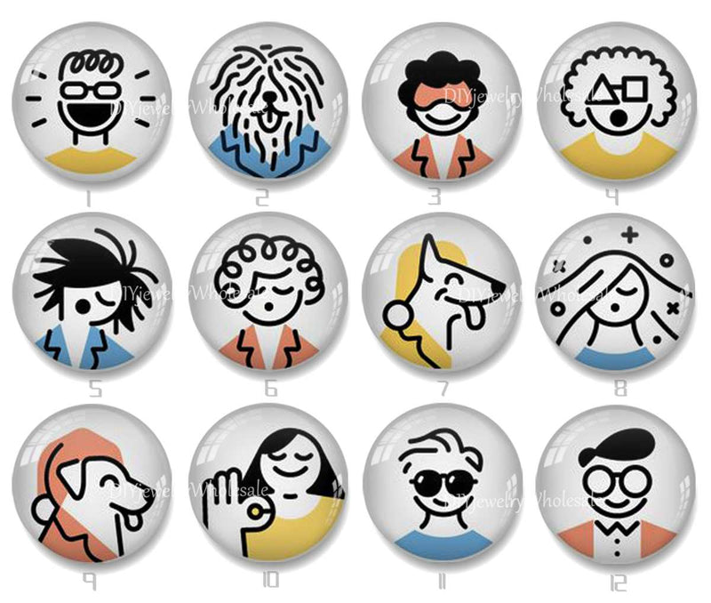 Handmade Round Photo Glass Cabochon 2228
