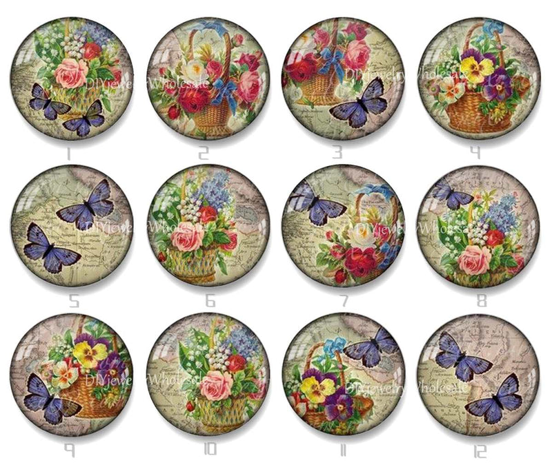 Handmade Round Photo Glass Cabochon 2232