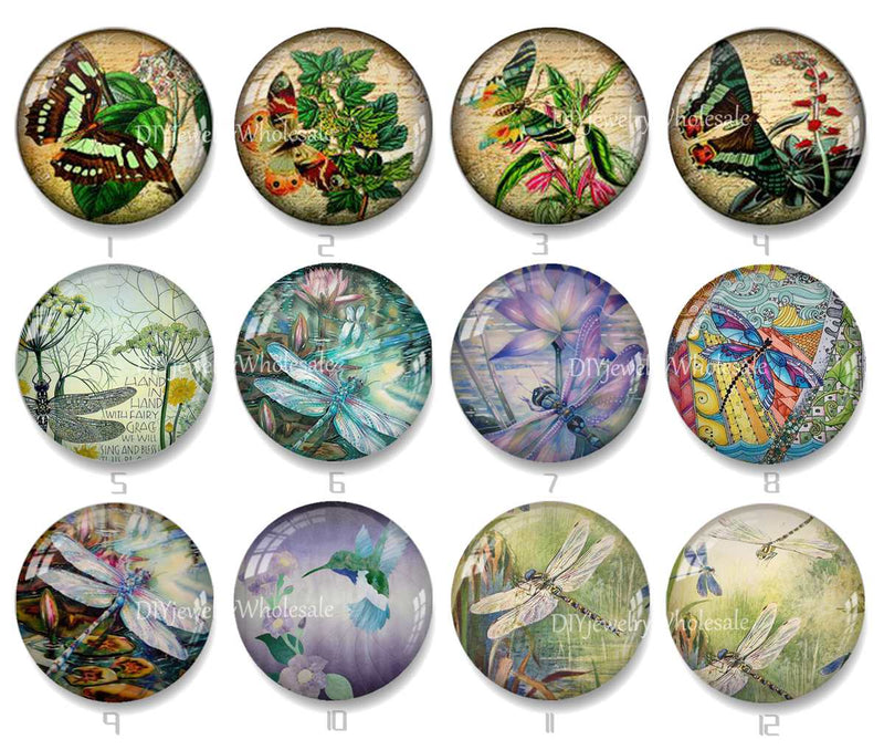 Handmade Round Photo Glass Cabochon 2234
