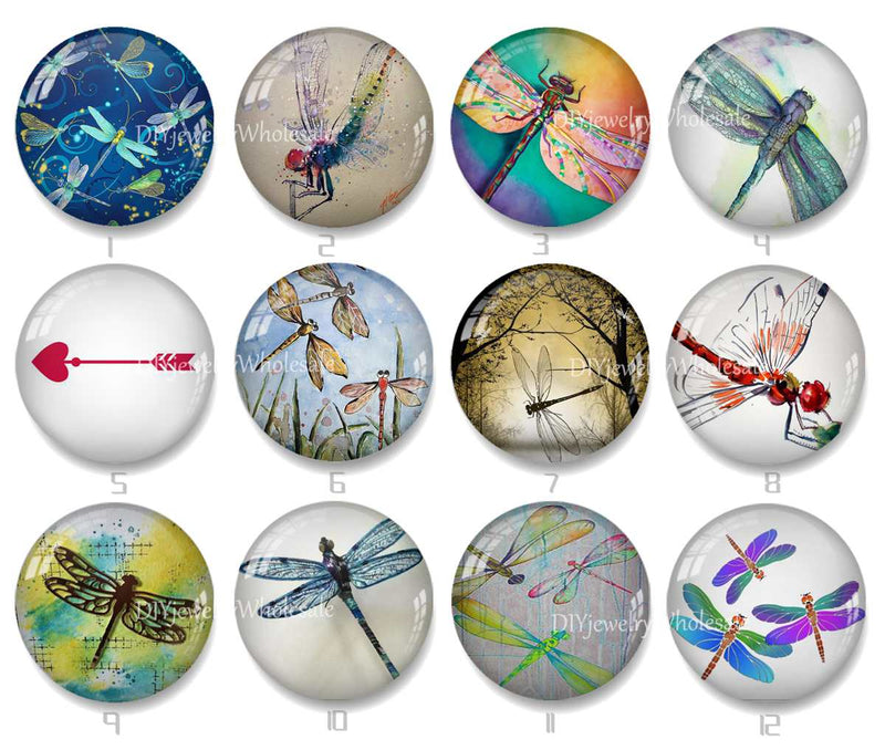 Handmade Round Photo Glass Cabochon 2240