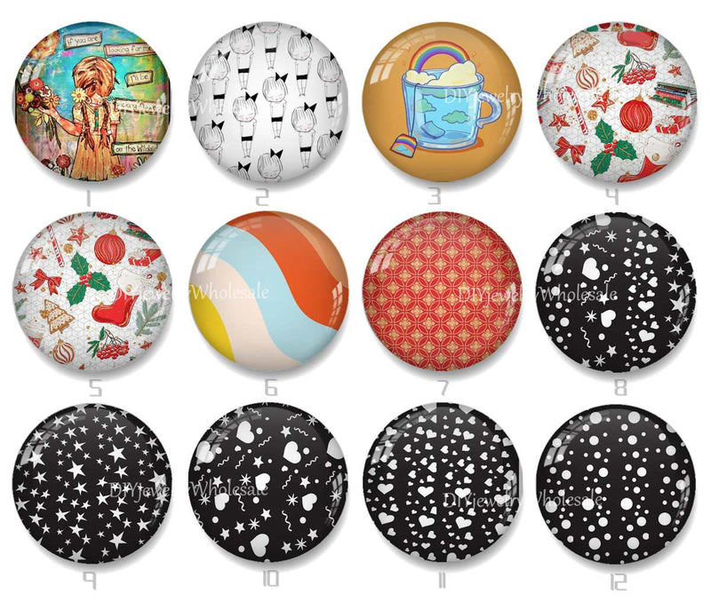 Handmade Round Photo Glass Cabochon 2250