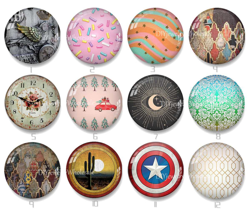 Handmade Round Photo Glass Cabochon 2251