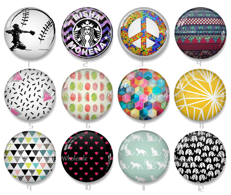Handmade Round Photo Glass Cabochon 2253