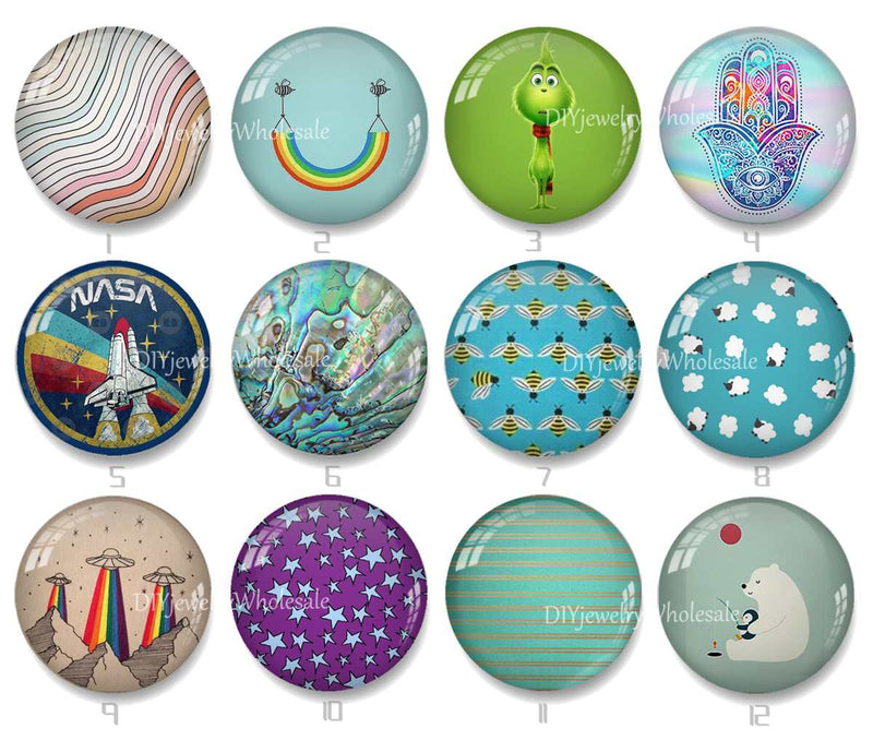 Handmade Round Photo Glass Cabochon 2254