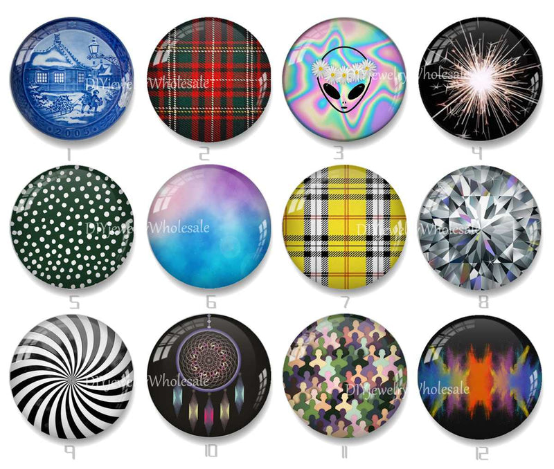 Handmade Round Photo Glass Cabochon 2255