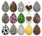 Handmade Teardrop Photo Glass Cabochons pattern geometric 700