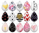Handmade Teardrop Photo Glass Cabochons pattern geometric 704