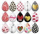Handmade Teardrop Photo Glass Cabochons pattern geometric 705