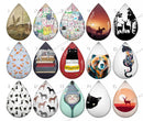 Handmade Teardrop Photo Glass Cabochons pattern geometric 723