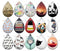 Handmade Teardrop Photo Glass Cabochons pattern geometric 723