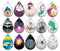 Handmade Teardrop Photo Glass Cabochons pattern geometric 733