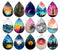 Handmade Teardrop Photo Glass Cabochons pattern geometric 734