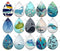 Handmade Teardrop Photo Glass Cabochons pattern geometric 748