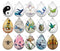 Handmade Teardrop Photo Glass Cabochons pattern geometric 749