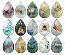 Handmade Teardrop Photo Glass Cabochons pattern geometric 764