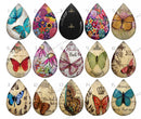 Handmade Teardrop Photo Glass Cabochons pattern geometric 766