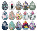 Handmade Teardrop Photo Glass Cabochons pattern geometric 770