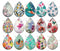 Handmade Teardrop Photo Glass Cabochons pattern geometric 771