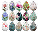 Handmade Teardrop Photo Glass Cabochons pattern geometric 774