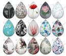 Handmade Teardrop Photo Glass Cabochons pattern geometric 795