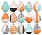 Handmade Teardrop Photo Glass Cabochons pattern geometric 830