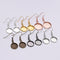 20pcs Round French Earrings Bezel, Blank Round Earwires Findings, Earring Finding Base Settings trays