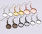 20pcs Round French Earrings Bezel, Blank Round Earwires Findings, Earring Finding Base Settings trays