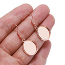 20pcs Round French Earrings Bezel, Blank Round Earwires Findings, Earring Finding Base Settings trays