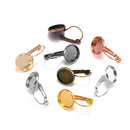 20pcs 8mm-25mm Brass French Earwires Hook With Round Pad,Bezel Earring Blank Base Settings trays